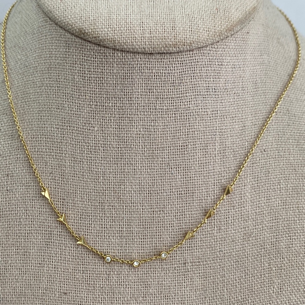 Stella and dot dainty crystal arrows and dots necklace